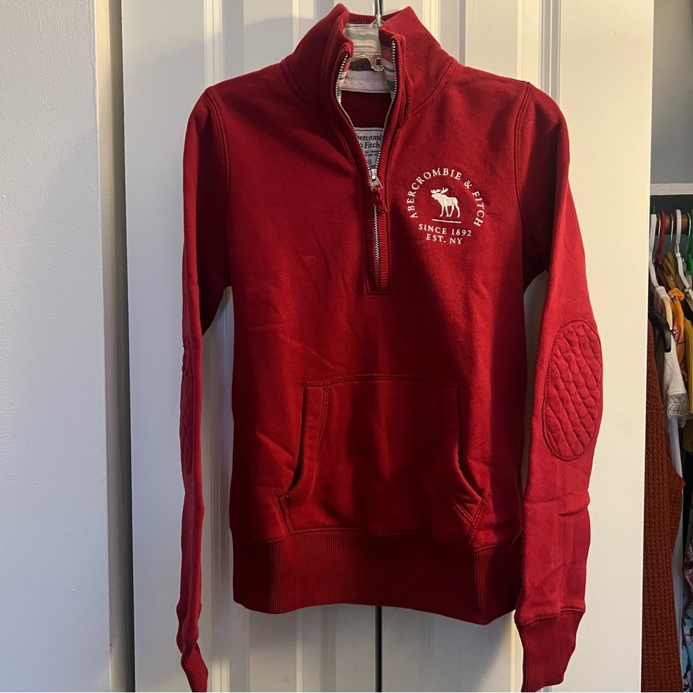 A&F - Dark Red Quarter Zip
